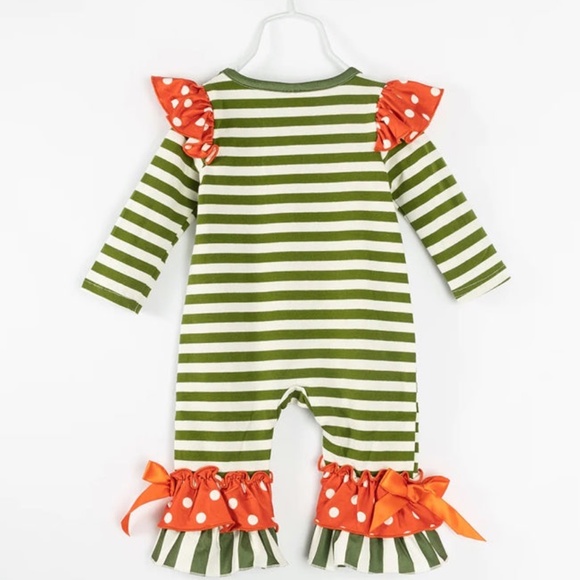 STRIPE GHOST BABY GIRL RUFFLE ROMPER - Picture 5 of 5